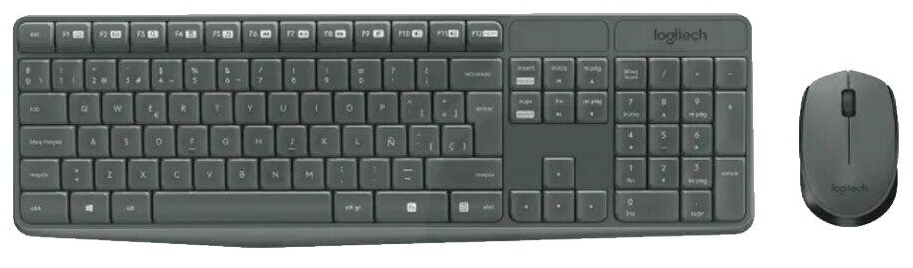 Kit Combo Teclado y Mouse Inalámbrico Logitech MK235, óptico 1000dpi USB Negro 
