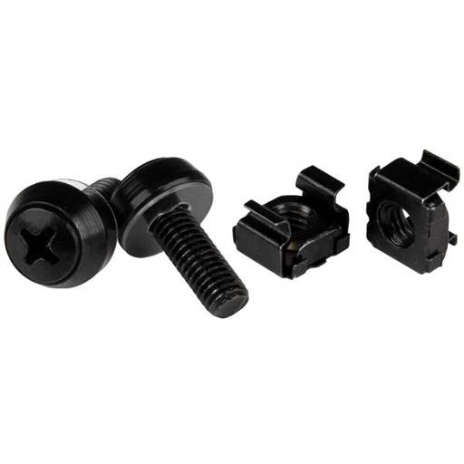 Paquete de 50 Tornillos y Tuercas Enjauladas Cage Nuts M6x12mm - Negro