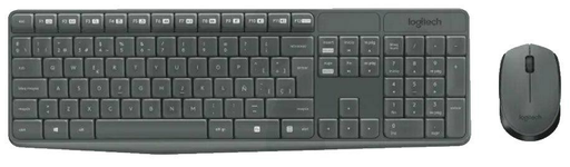 [920-007901] Kit Combo Teclado y Mouse Inalámbrico Logitech MK235, óptico 1000dpi USB Negro 