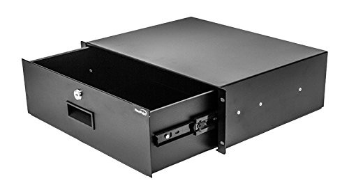 [B009WS7V5I] Cajón para gabinete de servidor de 19 pulgadas, montaje en rack, bloqueo para DJ, con llave, 3U NavePoint