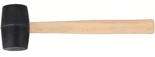 [6DWL0] Mazo de goma: Mango de madera, 16 onzas peso de la cabeza, 2 1/8 pulg. de diámetro, 3 7/8 pulg. de largo de la cabeza, 13 pulgadas de largo total, Negro